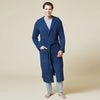 Solid Rib Marshmallow Unisex Hooded Robe- Midnight