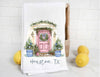 Personalized (Wynne, AR) Chinoiserie Christmas Door Tea Towel