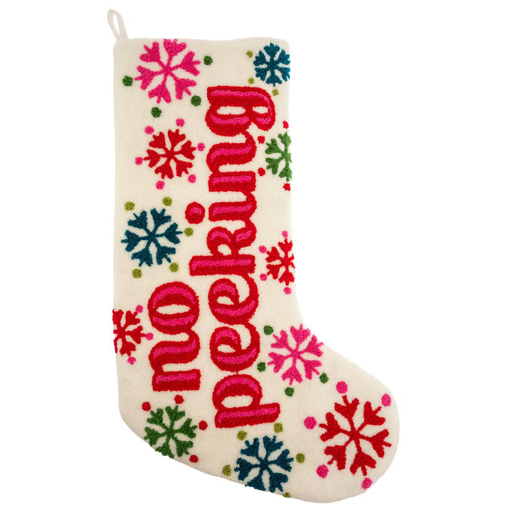 No Peeking Embroidered Stocking