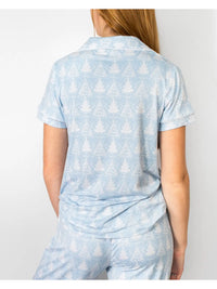 Winter Dreams Short Sleeve Button Up Sleep Shirt