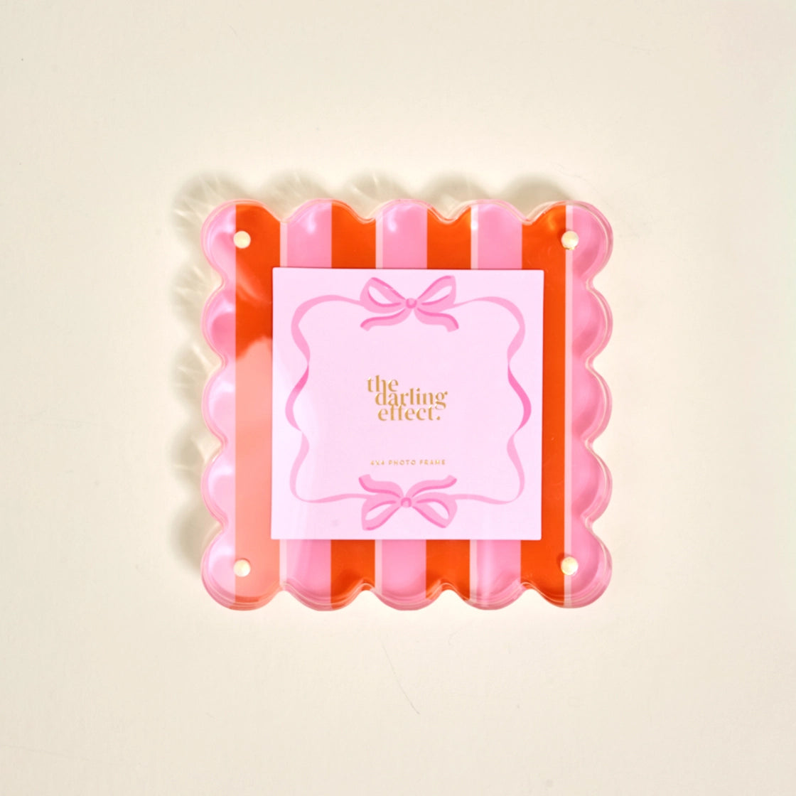 Pink Square Scalloped Acrylic Picture Frame 2.5x2.5