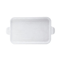 Stoneware 11x7 Platter, Trivet/Board-Woodland White