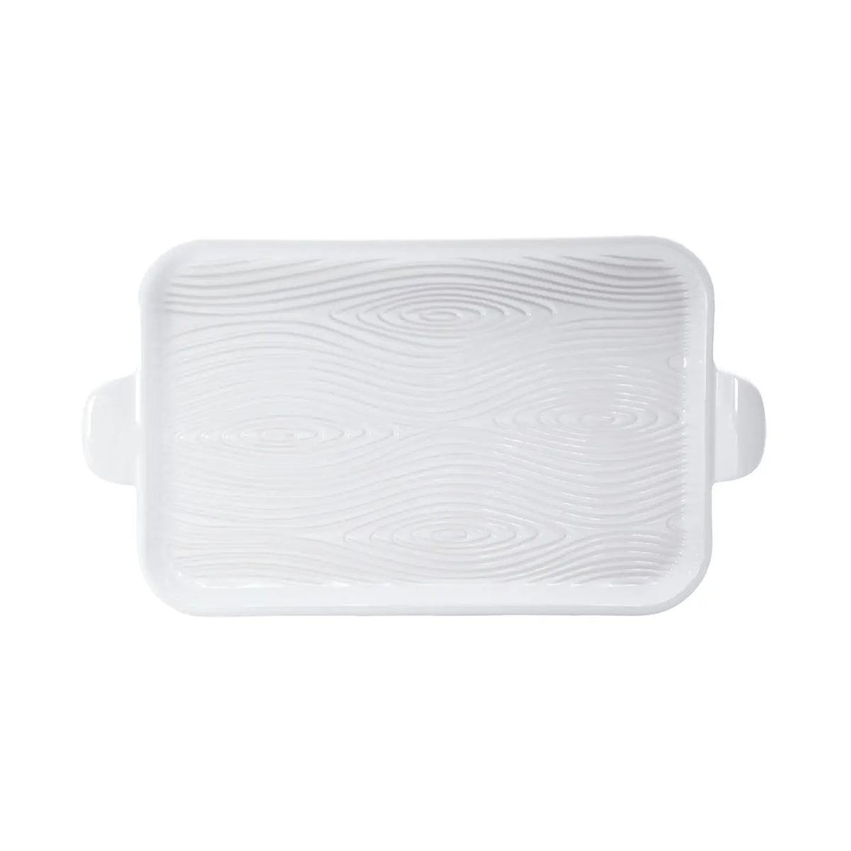 Stoneware 11x7 Platter, Trivet/Board-Woodland White