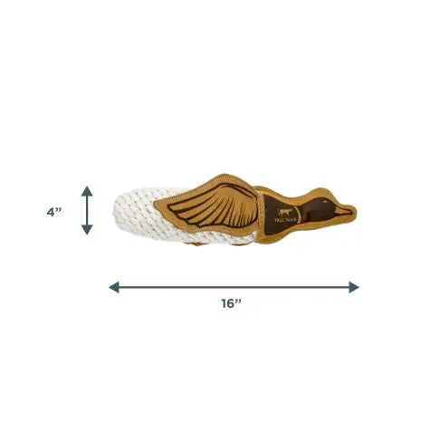 Natural Leather Quacker Rope Tug Dog Toy