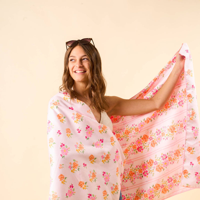 XL Quick-Dry Beach Towel-Petal Parade Pink
