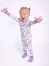 Lilac Ribbons Long Sleeve Convertible Zip Pjs