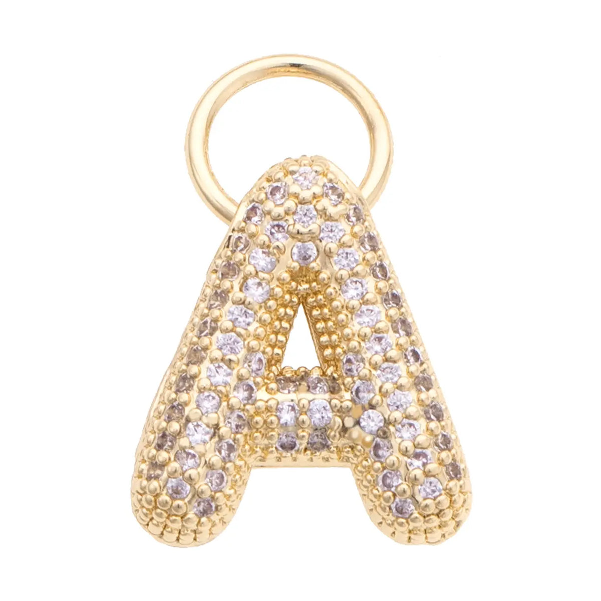 Letter Pave Initial Charms in Shiny Gold