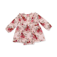 Sabrina Floral-Long Sleeve Ruffle Bodysuit Dress