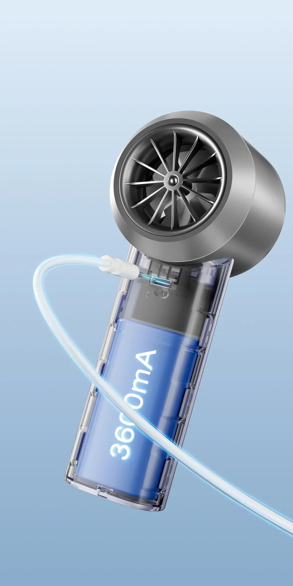 EVent Rechargeable Handheld Fan with Cooling Plate-Gray