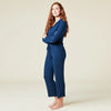 Aria- Slim Notch Collar PJ Set- Midnight