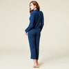 Aria- Slim Notch Collar PJ Set- Midnight