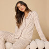 Aria- Slim Notch Collar PJ Set-Wild Almond