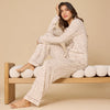 Aria- Slim Notch Collar PJ Set-Wild Almond