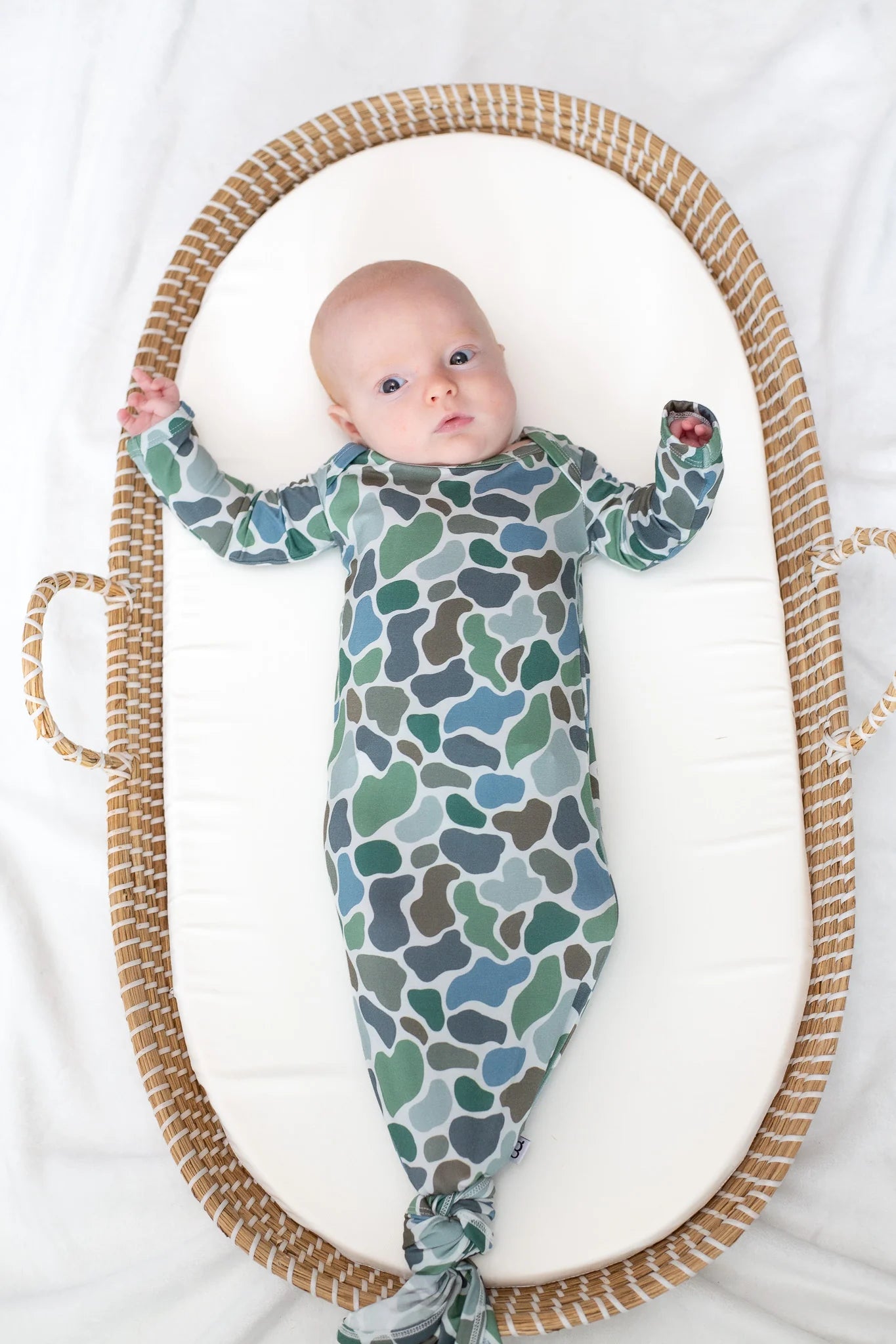 Knotted Infant Gown -Pebble Camo
