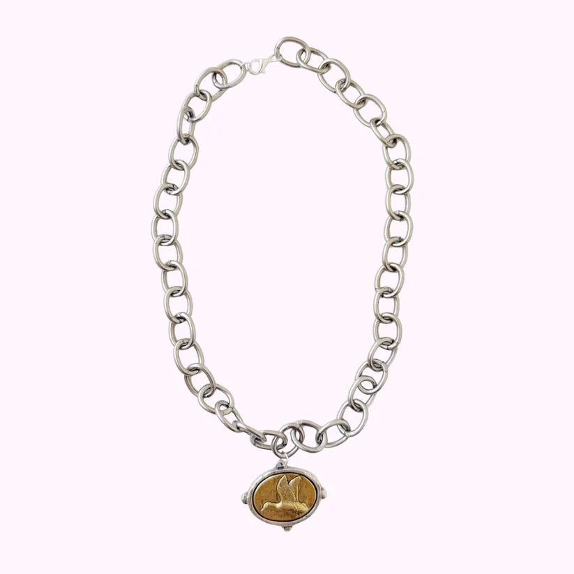 The Mixed Metal Signature Duck Necklace