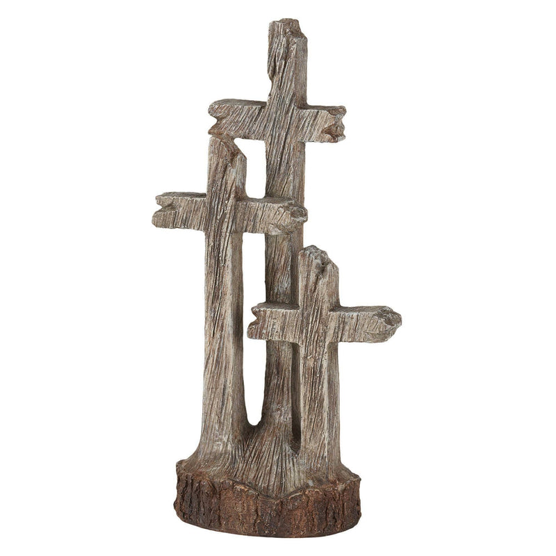 Decorative wooden fountain with a natural finish on a white background