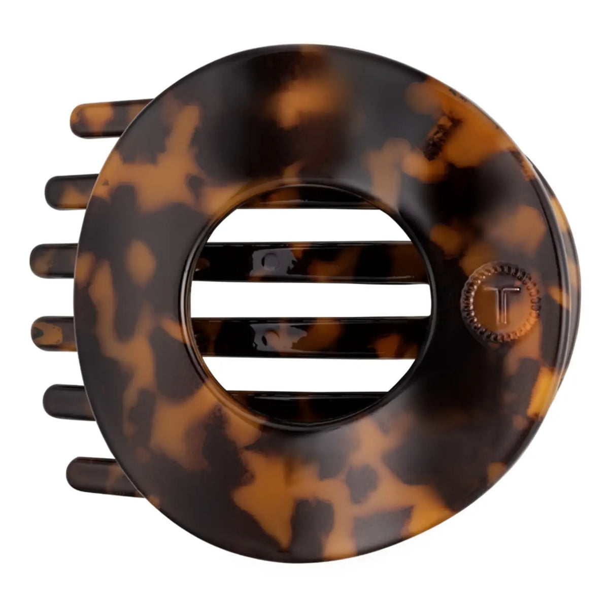 Flat Circle Hair Clip  - Tortoise