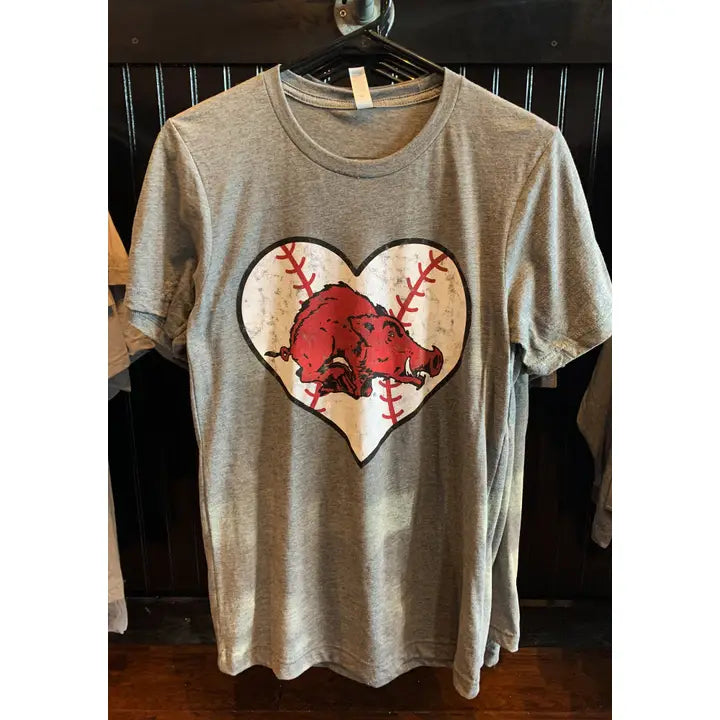 Baseball Heart Hog Triblend T-Shirt