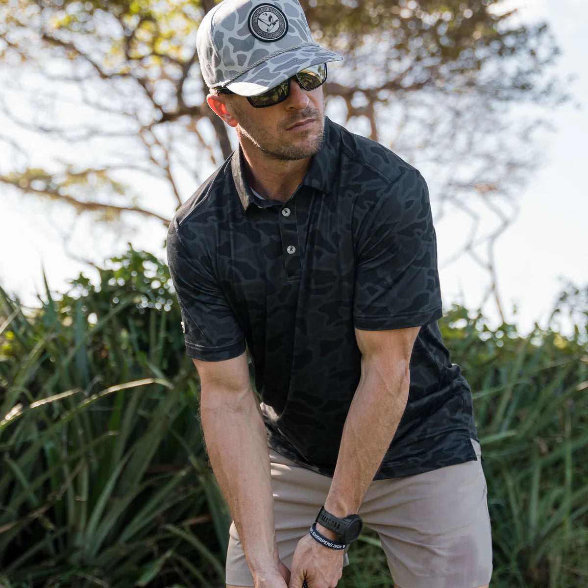 Adult Performance Polo-Black Camo