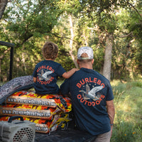 Youth Short Sleeve Tee - Old School Duck Hunt-Heather Navy