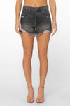 Afina Gray Distressed Denim Shorts