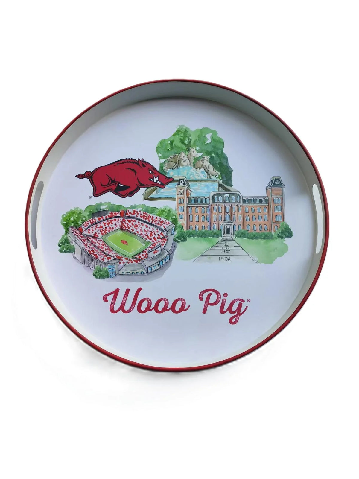 Arkansas Landmark Round Tray