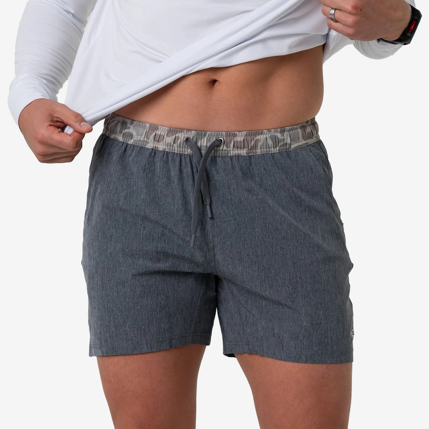 Athletic Short 5.5" - Grizzly Grey - Classic Deer Camo Liner