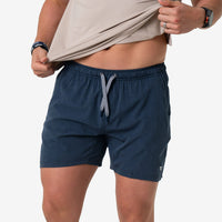 Athletic Short 7" - Heather Navy - American Flag Liner