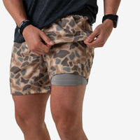 Athletic Short - Heather Khaki - Venado Camo Liner-5.5" Inseam