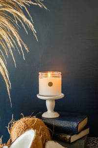 Sunkissed Sandalwood Textured Glass Candle