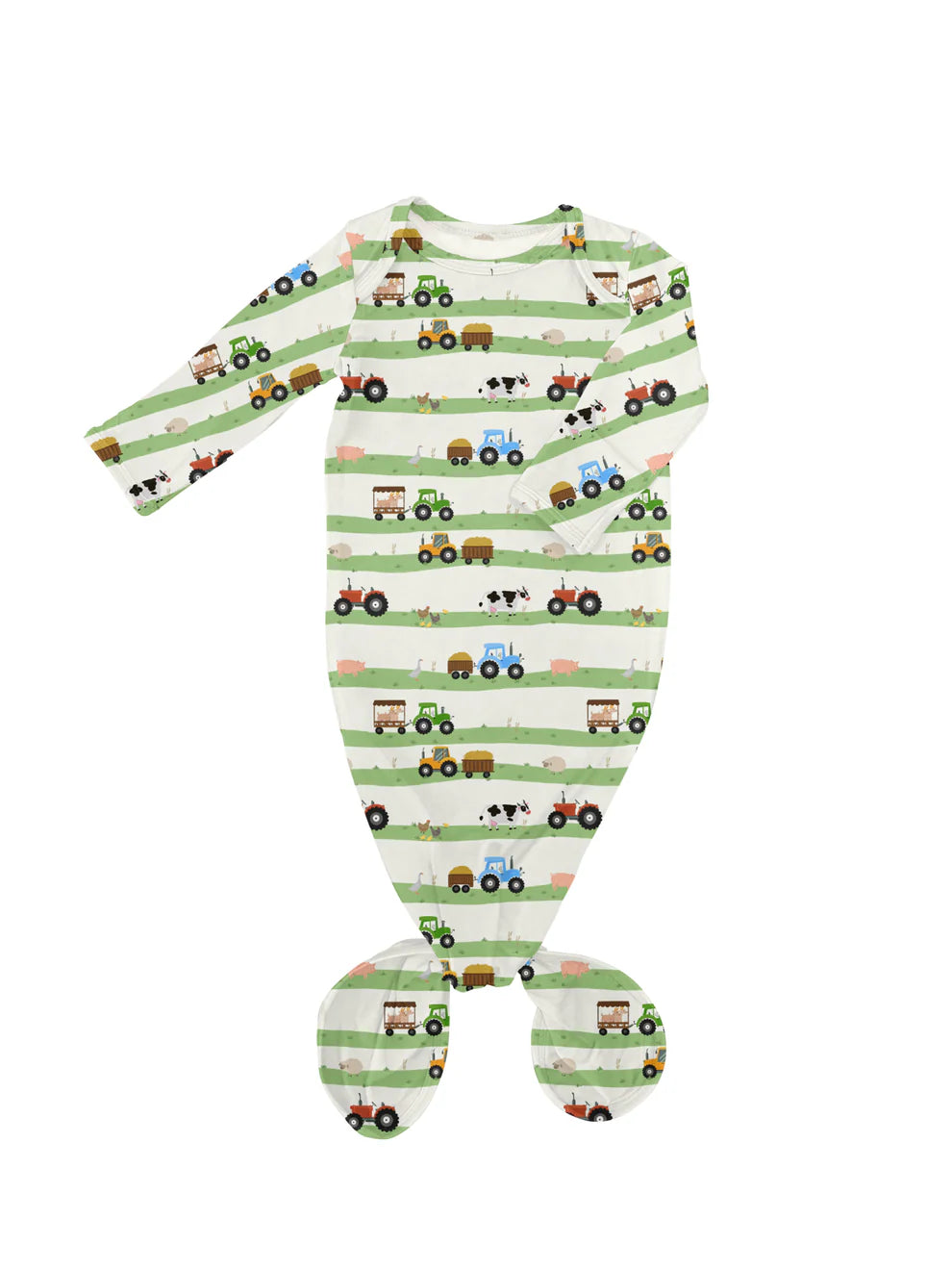 Farm Stripes Knotted Infant Gown