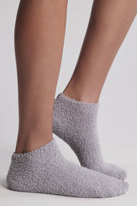 Cozy Chic Heathered Stripe Ankle Sock Set-Dove Gray Multi