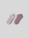 Cozy Chic Heathered Stripe Ankle Sock Set