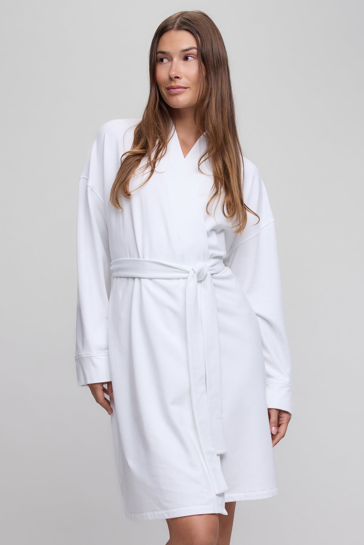 Brushed Luxe Lounge Robe - Sea Salt
