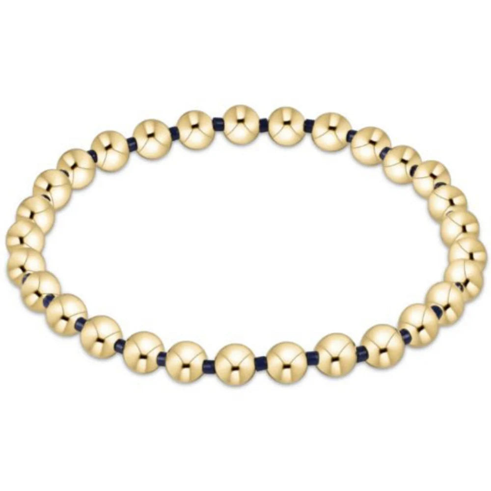 Gameday Hope Grateful 5mm Bead Bracelet- Navy