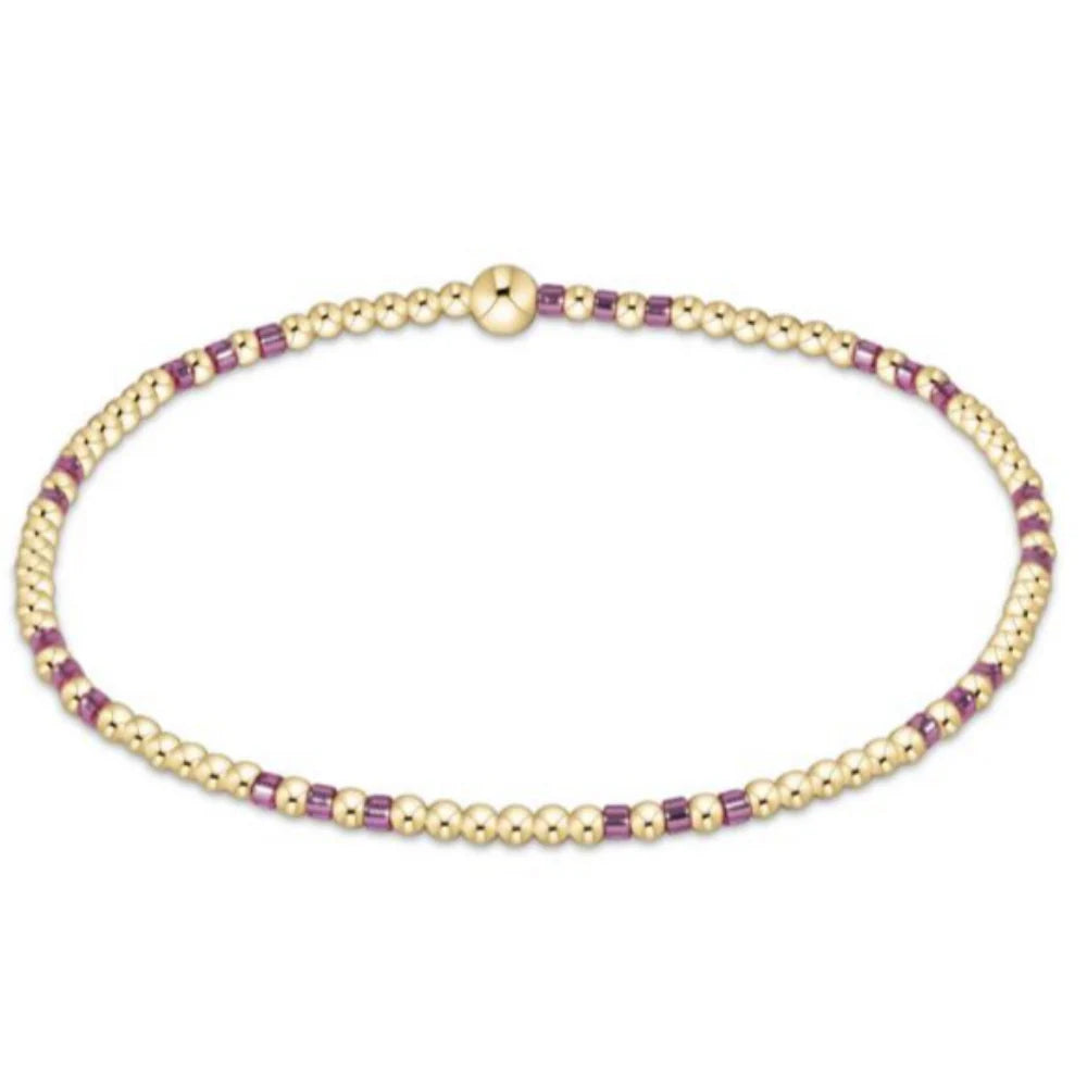 Hope Joy 2mm Bead Bracelet- Pink Metallic