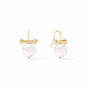 Bamboo Pearl Earrings-Gold