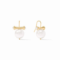 Bamboo Pearl Earrings-Gold