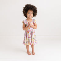 Gaia Cap Sleeve Ruffled Twirl Dress