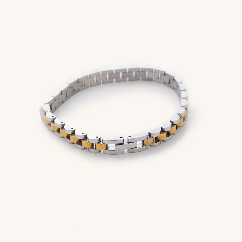 Two- Toned Watch Band Bracelet