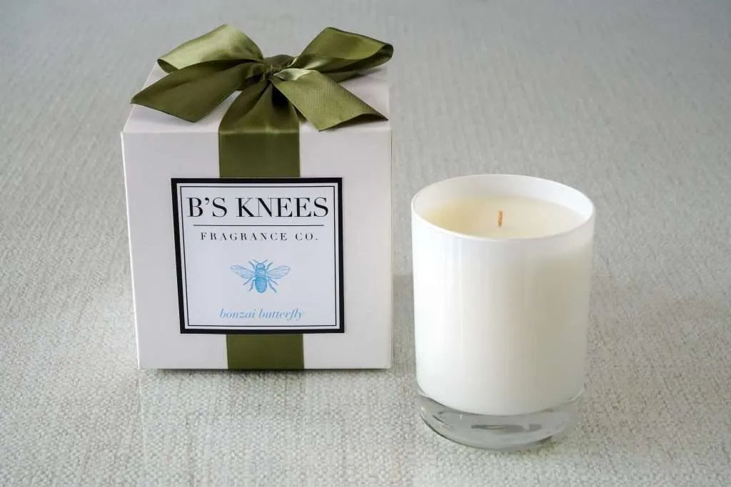 Bonzai Butterlfy-1 Wick White Glass