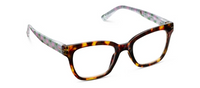 Buzzworthy-Tortoise/Marigold Ticking Stripe Pink Reading Glasses