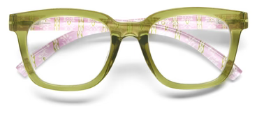 To The Max-Green/Rosemary Stripe Pink Reading Glasses
