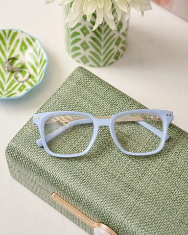 Sidebar-Light Blue/Rosemary Stripe Lavender Reading Glasses