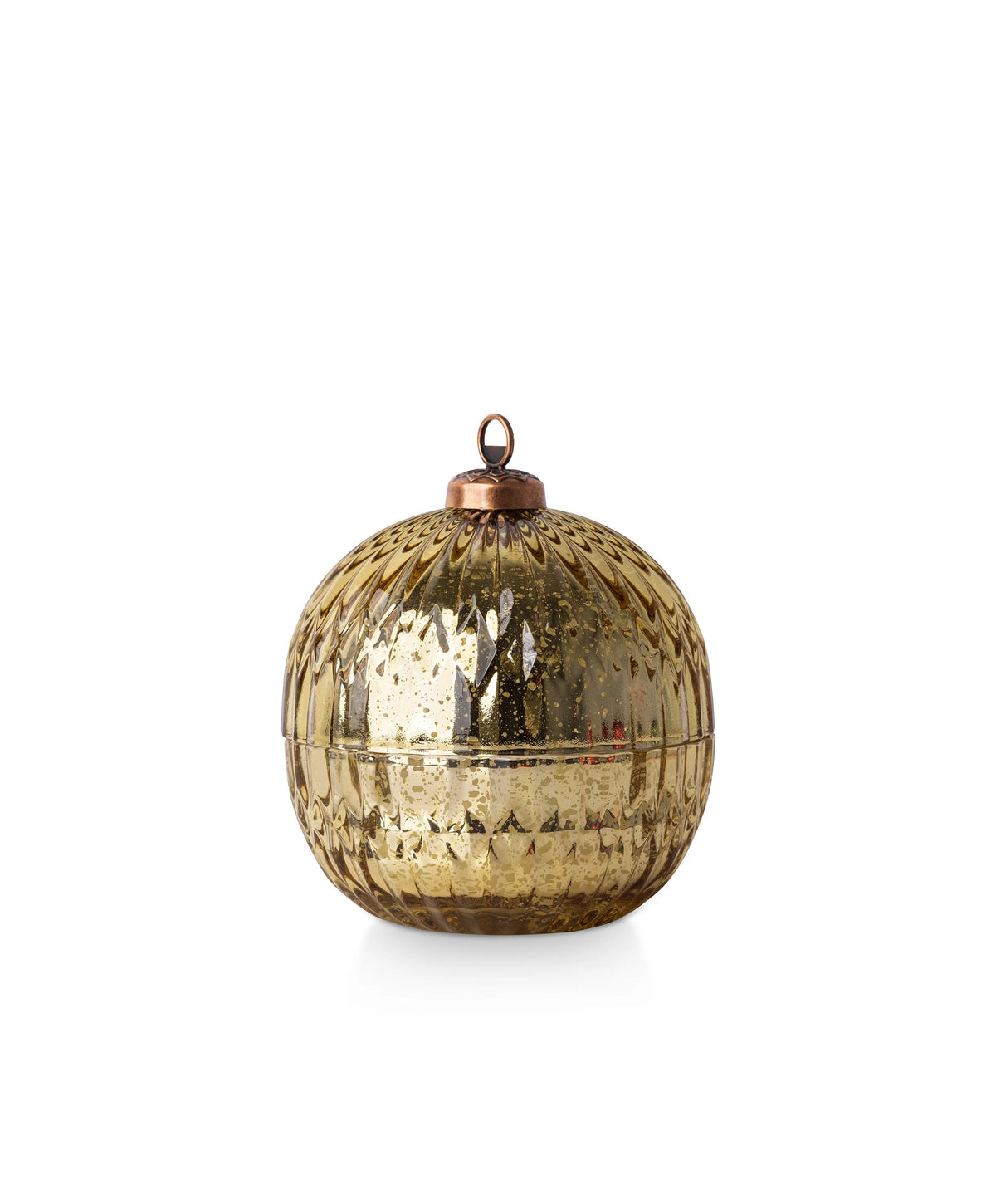 Holiday Champagne Plaid Ornament Glass Candle