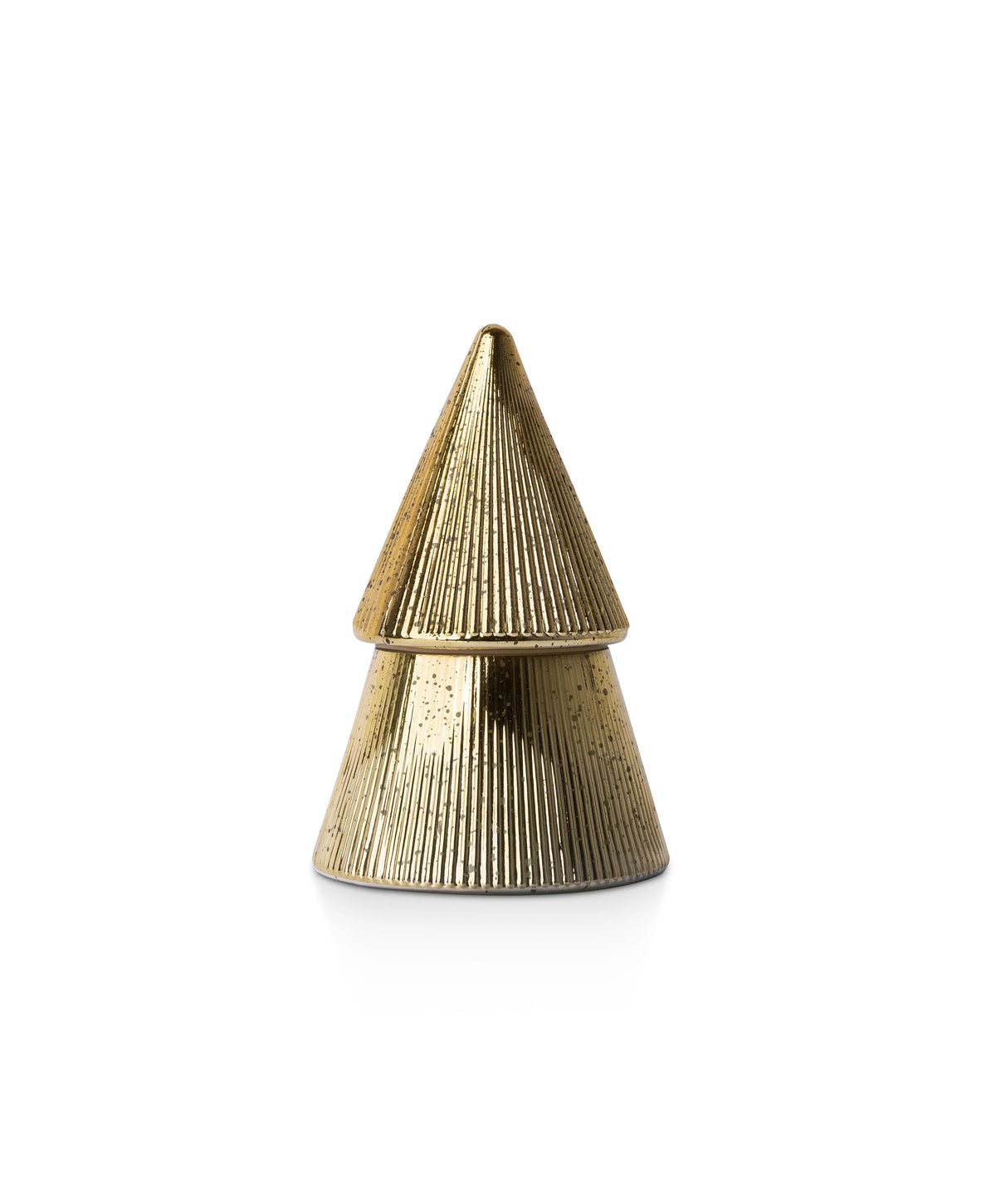 Holiday Champagne Plaid Tree Glass Candle