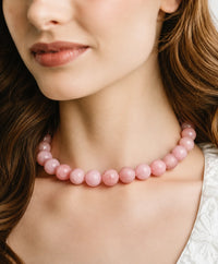 Palmera Beaded Necklace-Pink Quartz