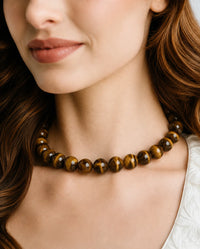Palmera Beaded Necklace-Tiger's Eye