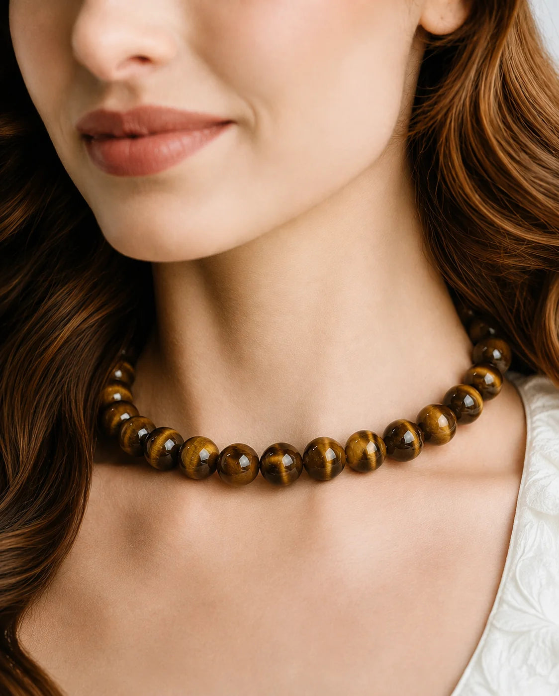 Palmera Beaded Necklace-Tiger's Eye