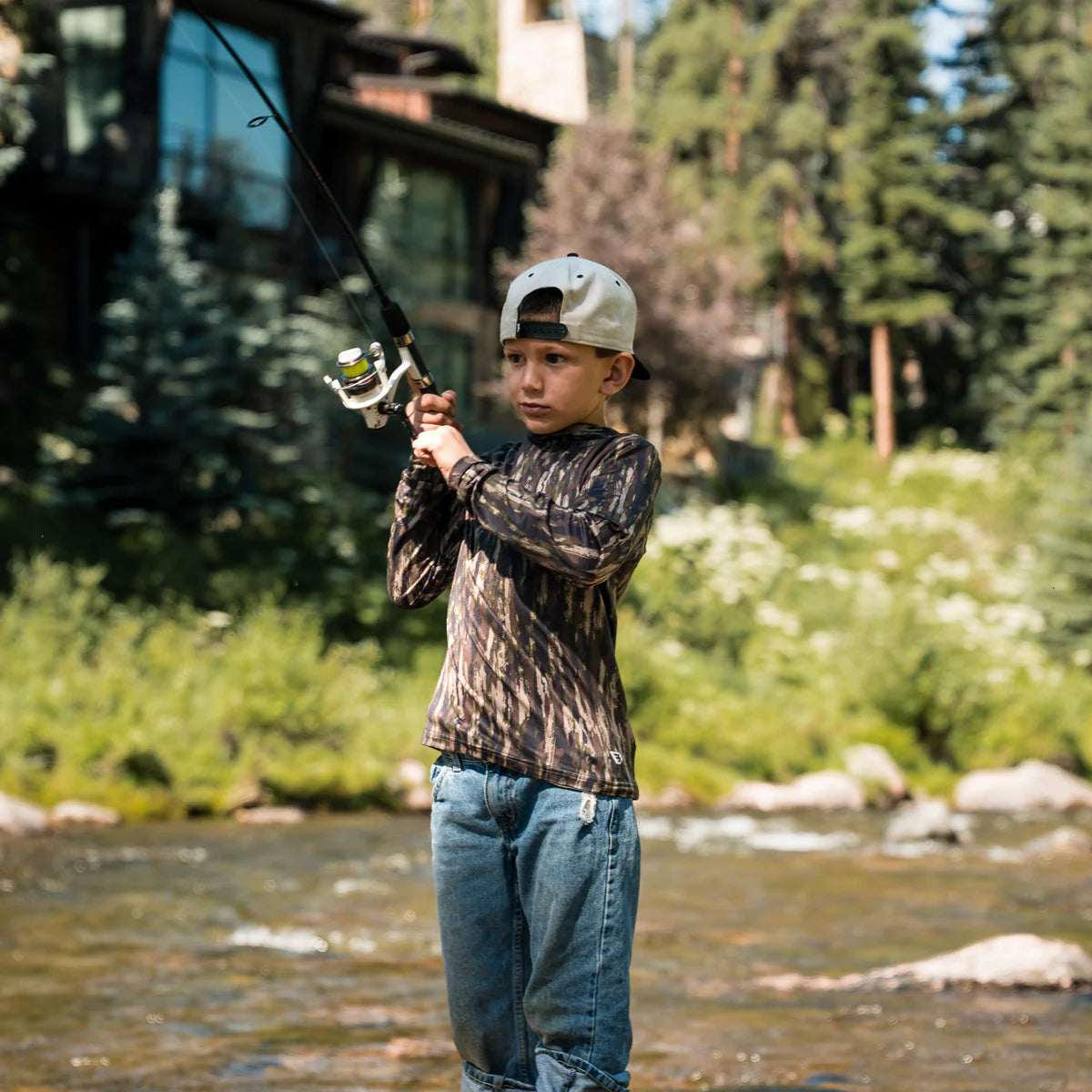 Youth Performance Hoodie-Midland Camo